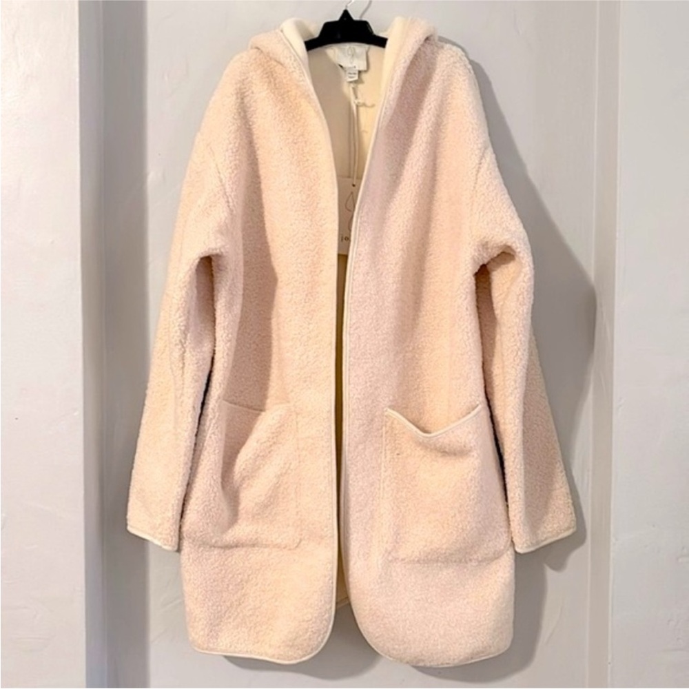 Joie Borg Cream Teddy Sherpa Lined Jacket with Hood size XS